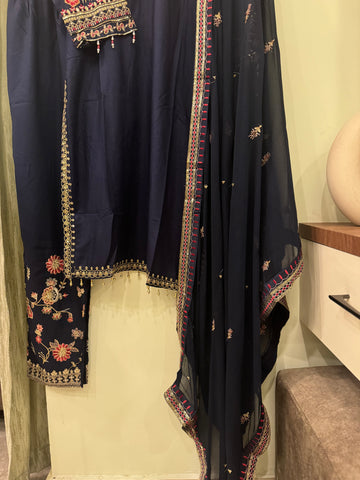 Comfy Rayon party wear with embroidered bottom 104