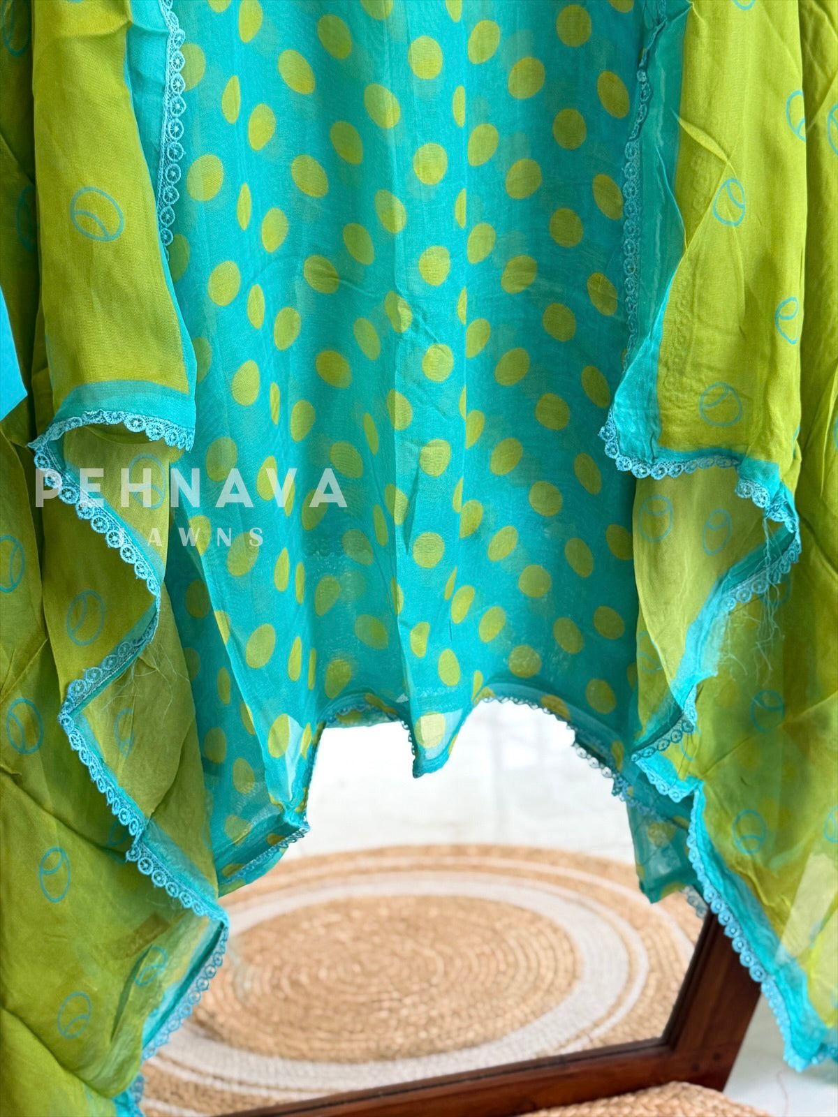 Polka Dot Unstitched Suit-3584