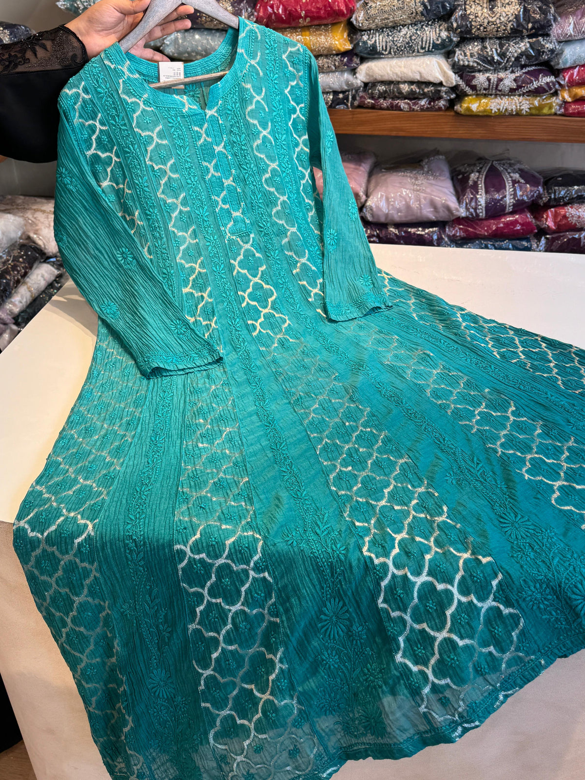 Authentic chikankari Anarkali-Kurta