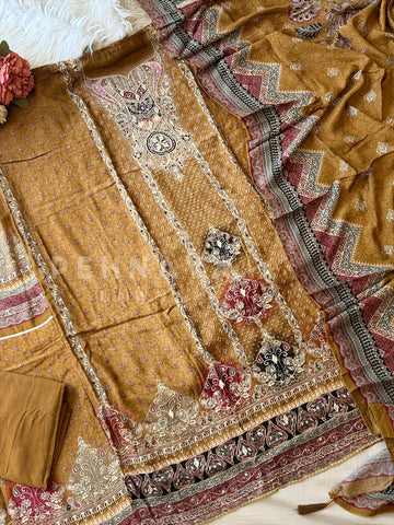 Muslin Unstitched Suit-324C - Pehnava Lawns