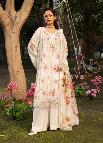 Zarqun Premium Cotton Embroidered Ensemble