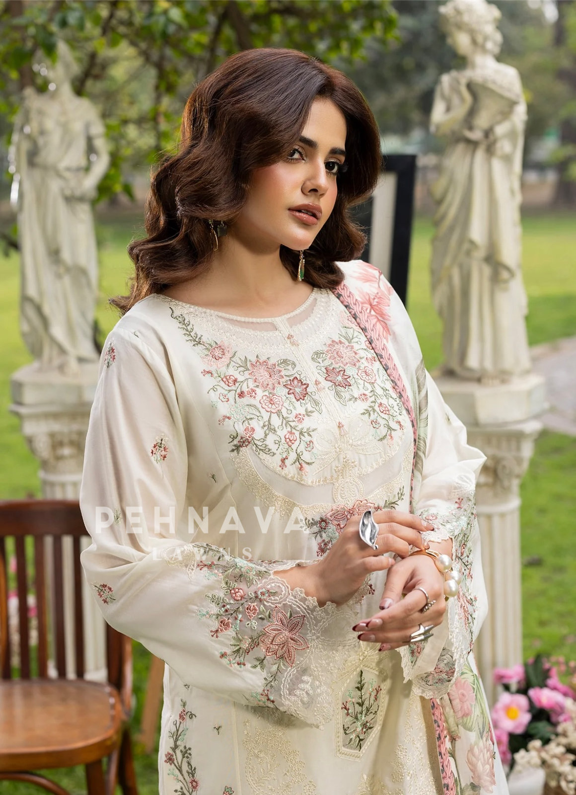 Zarqun Premium Cotton Embroidered Ensemble
