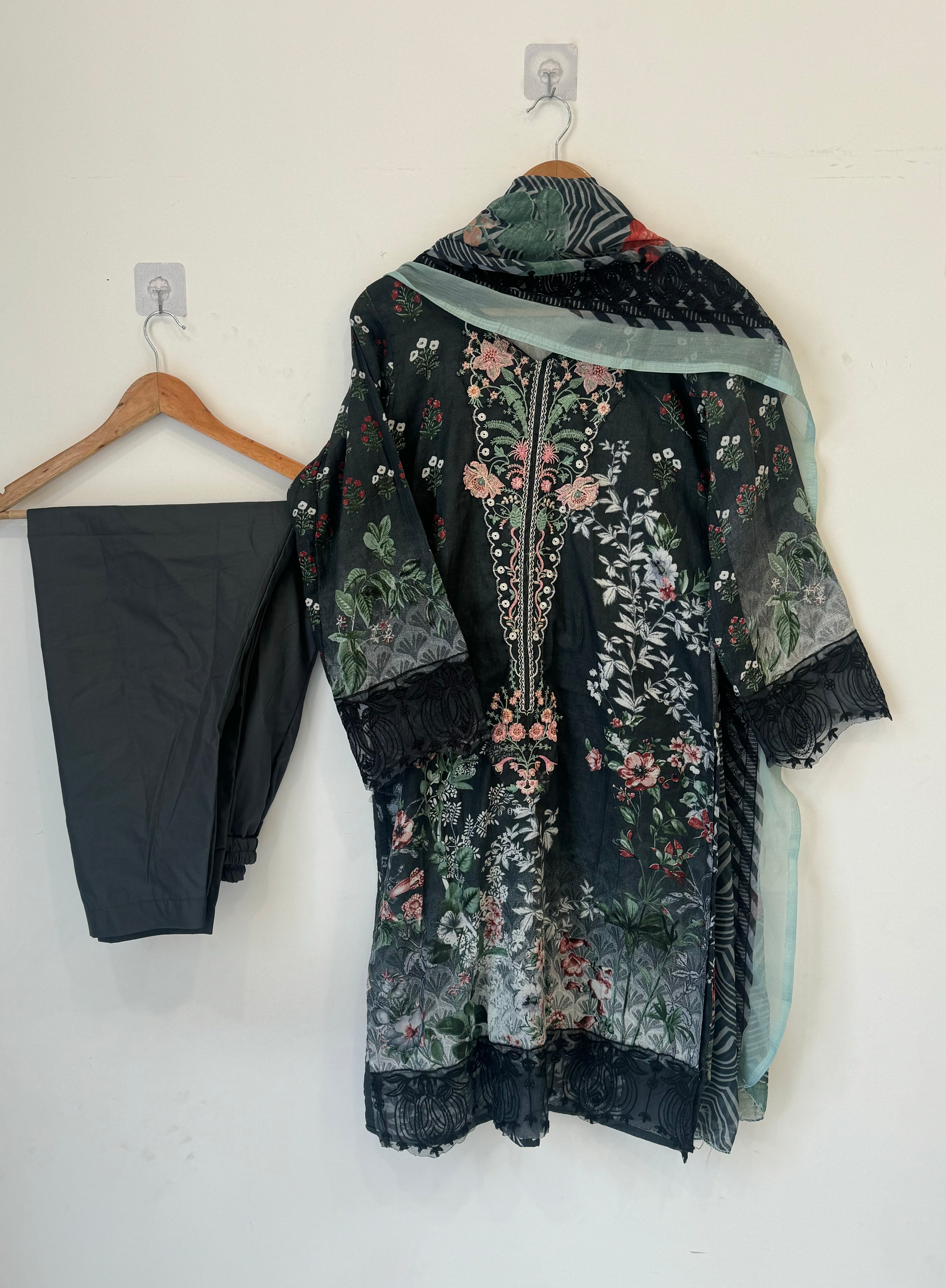Floral Printed Casual Wear Cotton Suit-3723