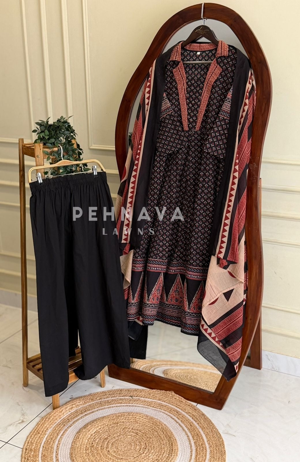 Ajrak Print Cotton Suit Set