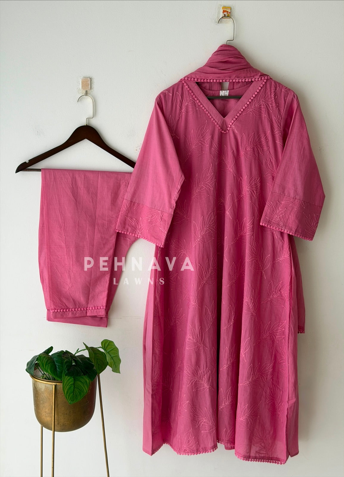 Embroidered Three Piece Ensemble B725