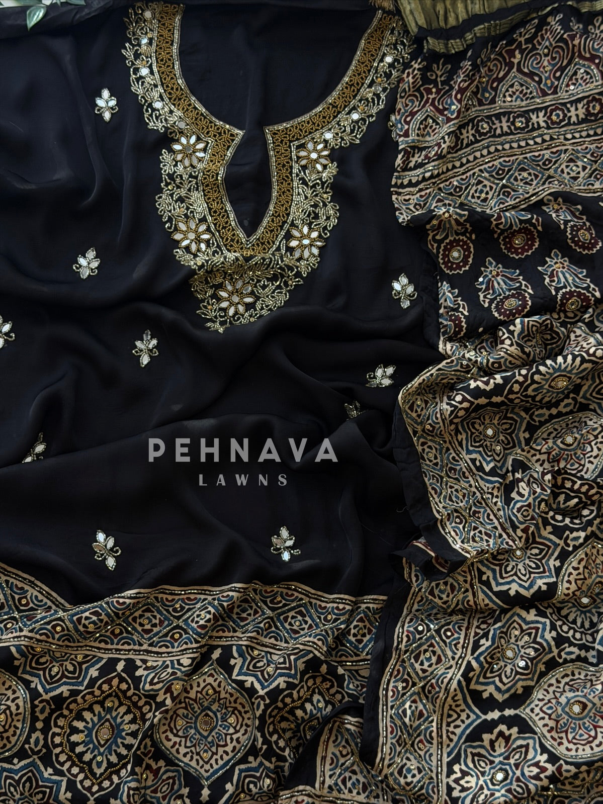 Ajrak Printed Unstitched Suit