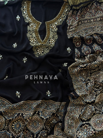Ajrak Printed Unstitched Suit