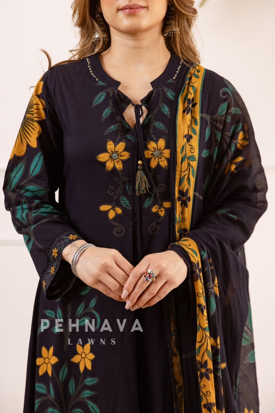 Cotton Printed Anarkali Suit Set