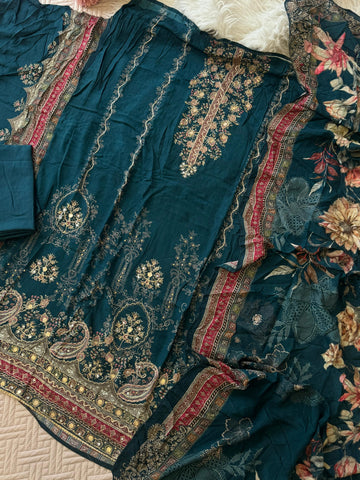 Premium viscous muslin suit-246