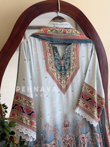 Printed Muslin Suit Set -Jamdaani