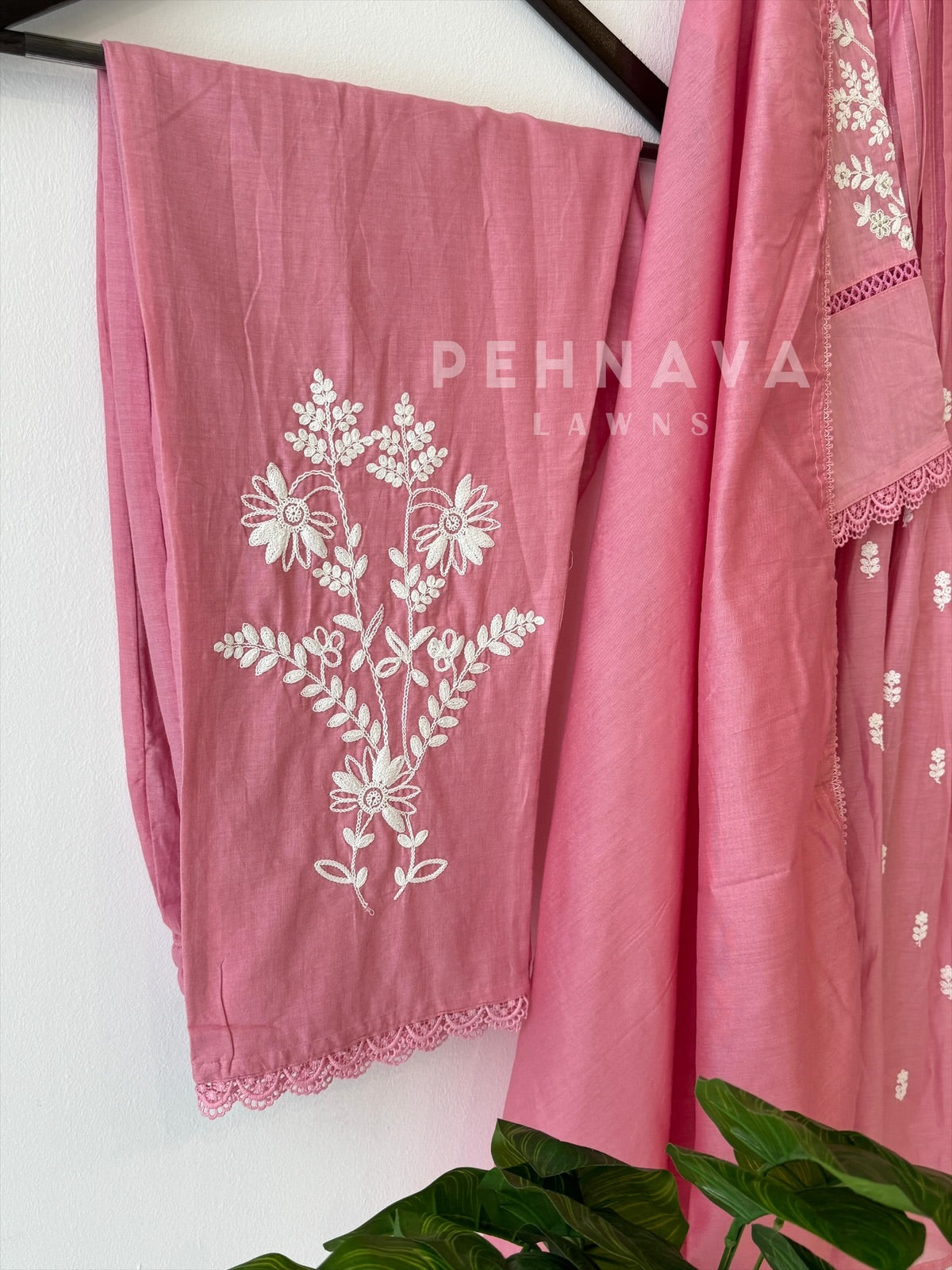 Pleated Yoke Embroidered Suit AS 30