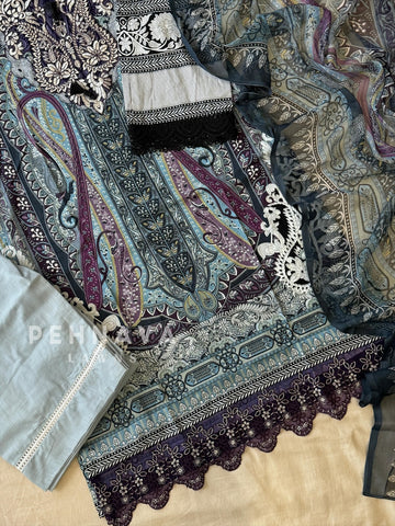 Embroidered Neck Unstitched Suit-1753/1867 - Pehnava Lawns