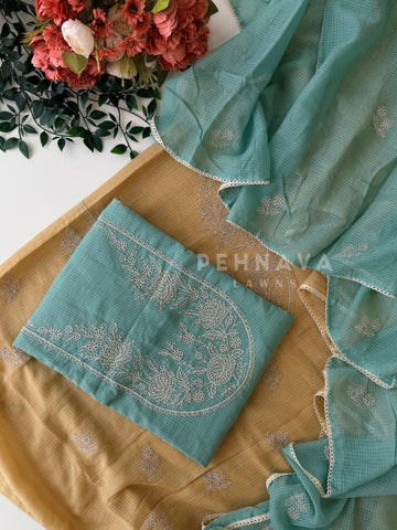 Cotacheck Embroidered Unstitched Suit-4147 - Pehnava Lawns