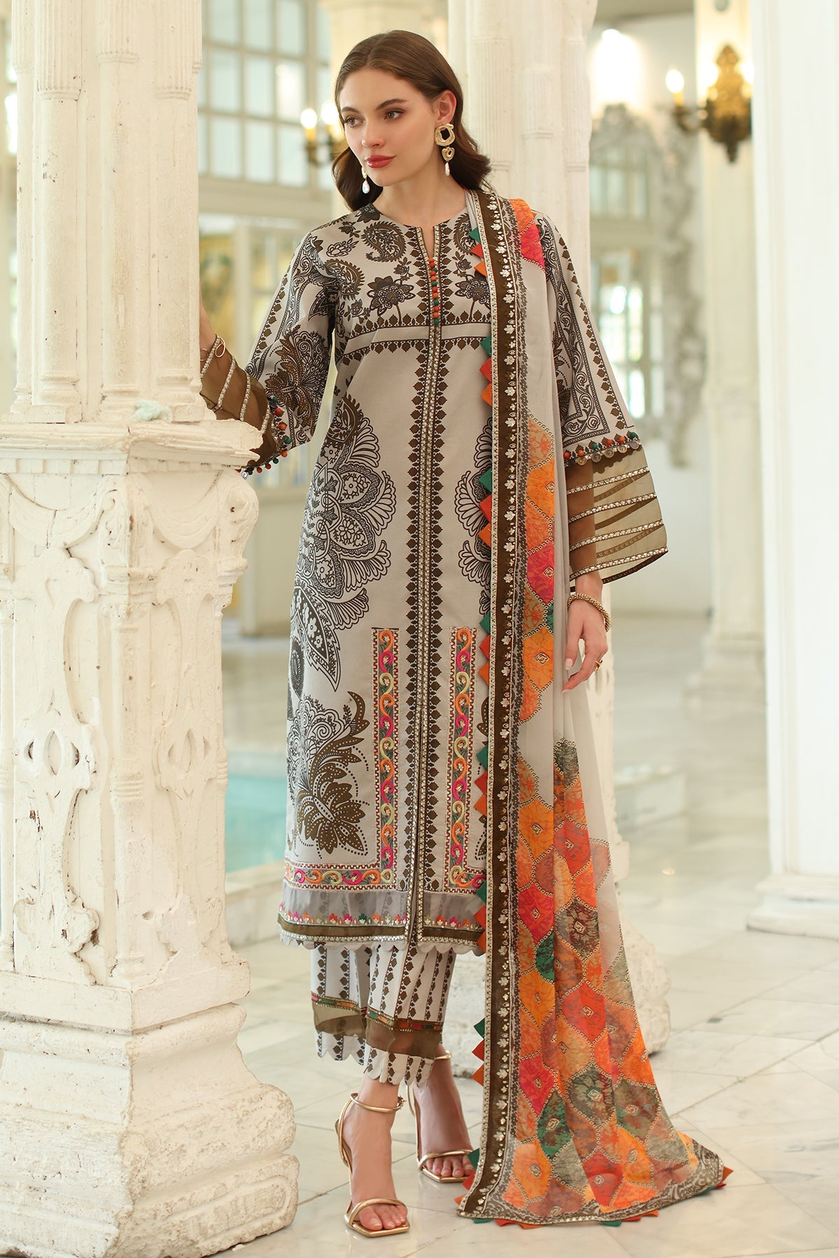 3-PC UNSTITCHED EMBROIDERED LAWN COLLECTION AN5-08