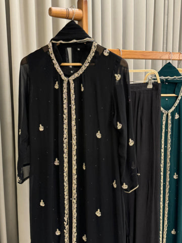 Premium Georgette handworked jacket style suit- 6792