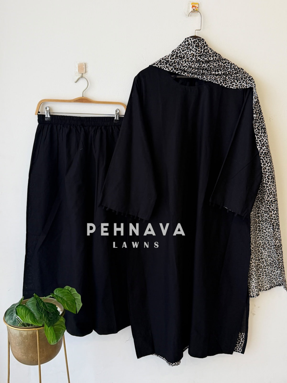 Animal Printed Dupatta Three Piece Set-2396