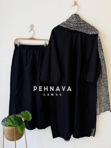 Animal Printed Dupatta Three Piece Set-2396