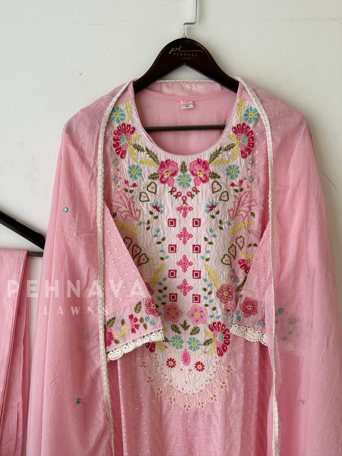 Dobby Cotton Embroidered Suit-3196 BV1