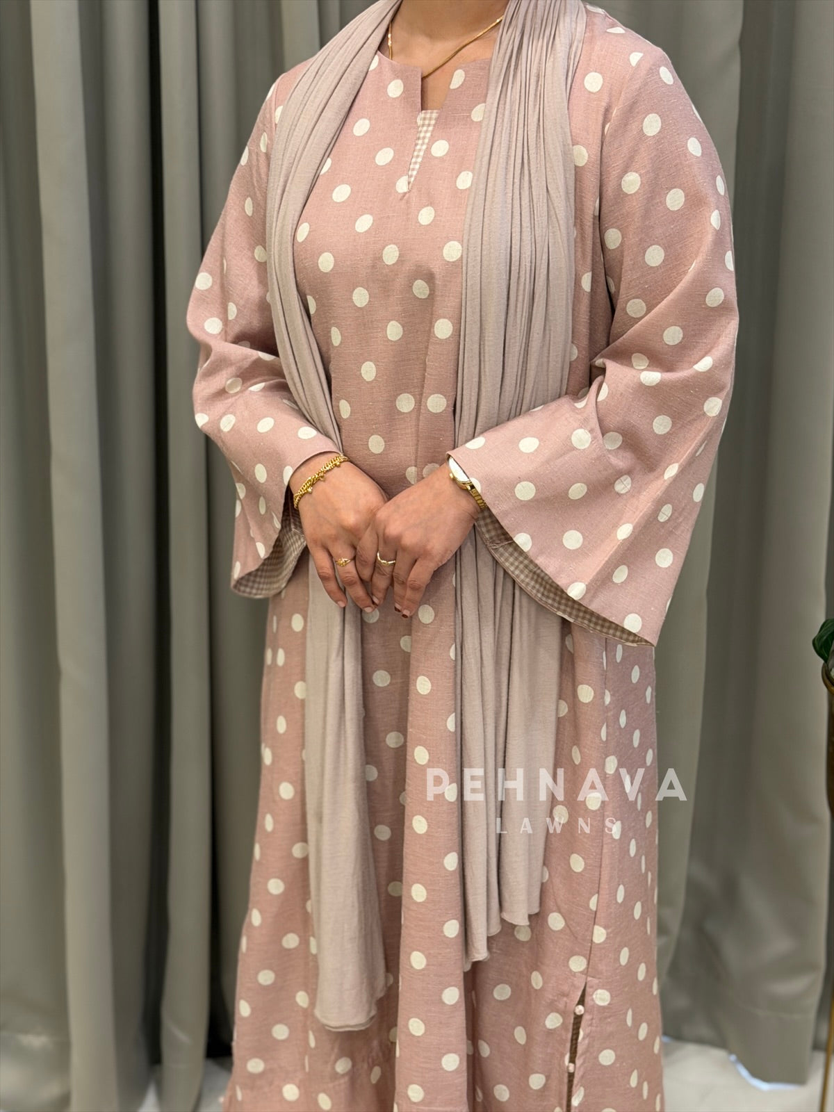Polka Dot Bell Sleeve Two Piece Set