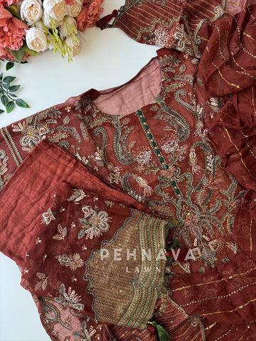 Heavy Embroidery Chiffon Suit