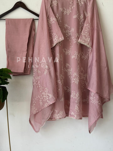 Elegant floral Embroidered Suit-12818