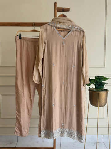 Viscous organza handworked suit-with color options (light)