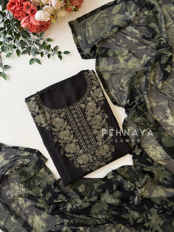Floral Embroidered Unstitched Suit