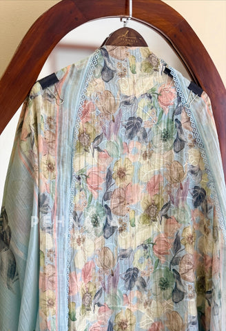 Floral Embroidered Mulchanderi Suit