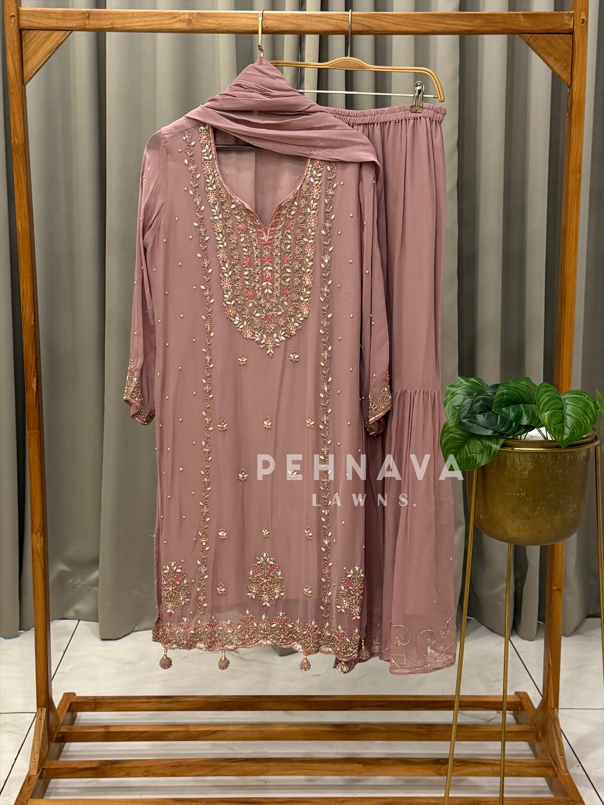 Premium Handworked Chiffon Suit-4326