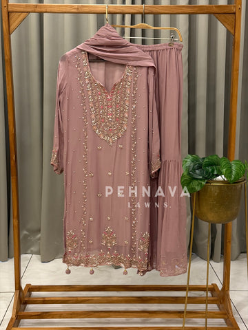 Premium Handworked Chiffon Suit-4326