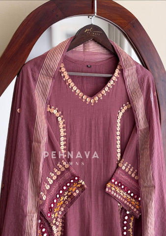 Boho Mirror Embroidered 3-Piece Suit