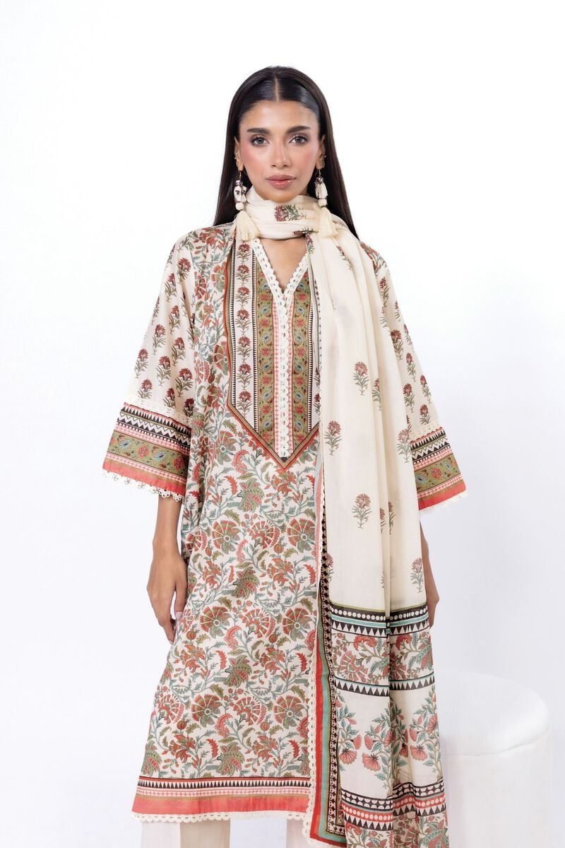 Khaadi Unstitched Printed Lawn suit-0127