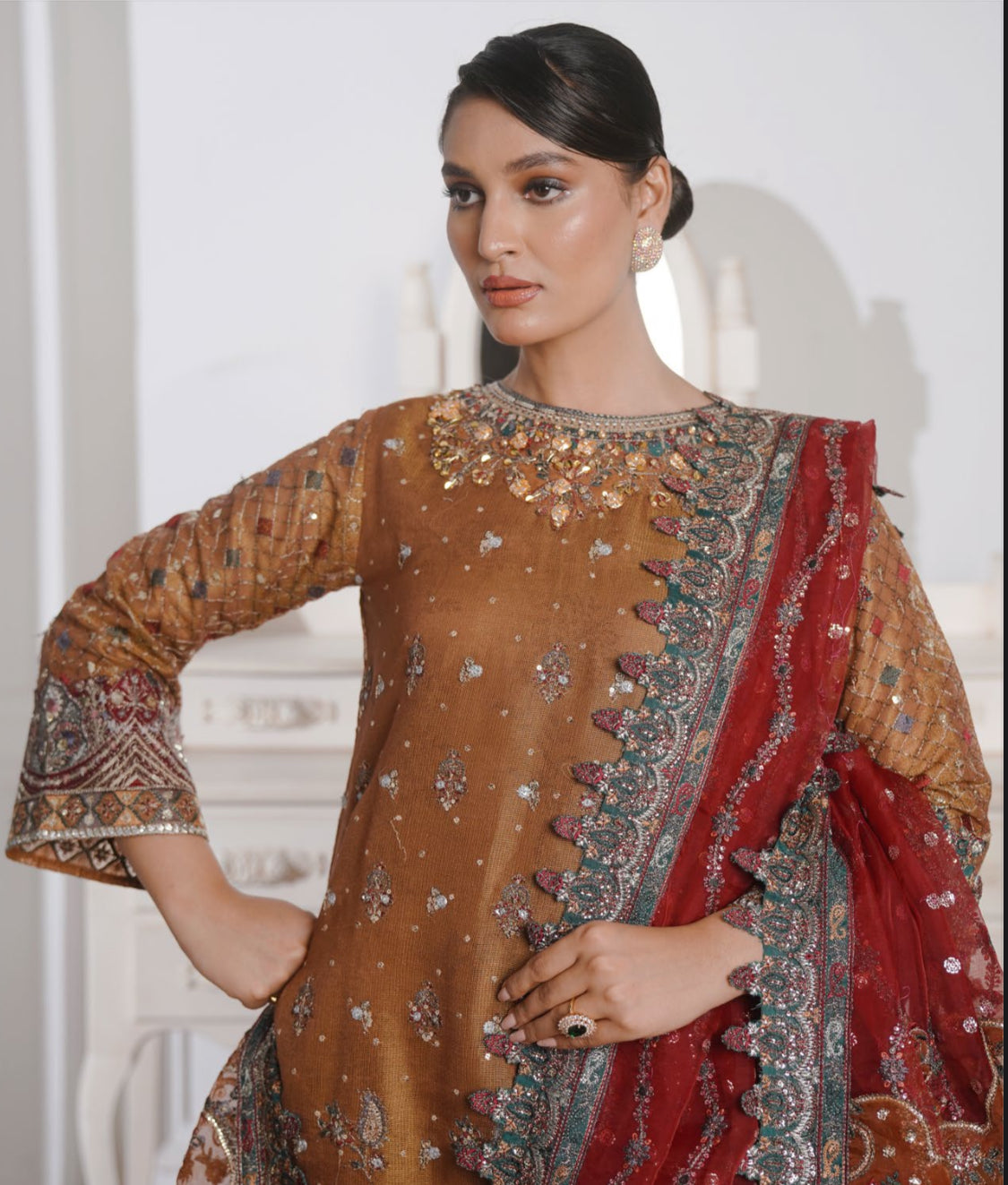 GLAMOURA BY NOOR'S SEMI-STITCHED 3PC | D-07