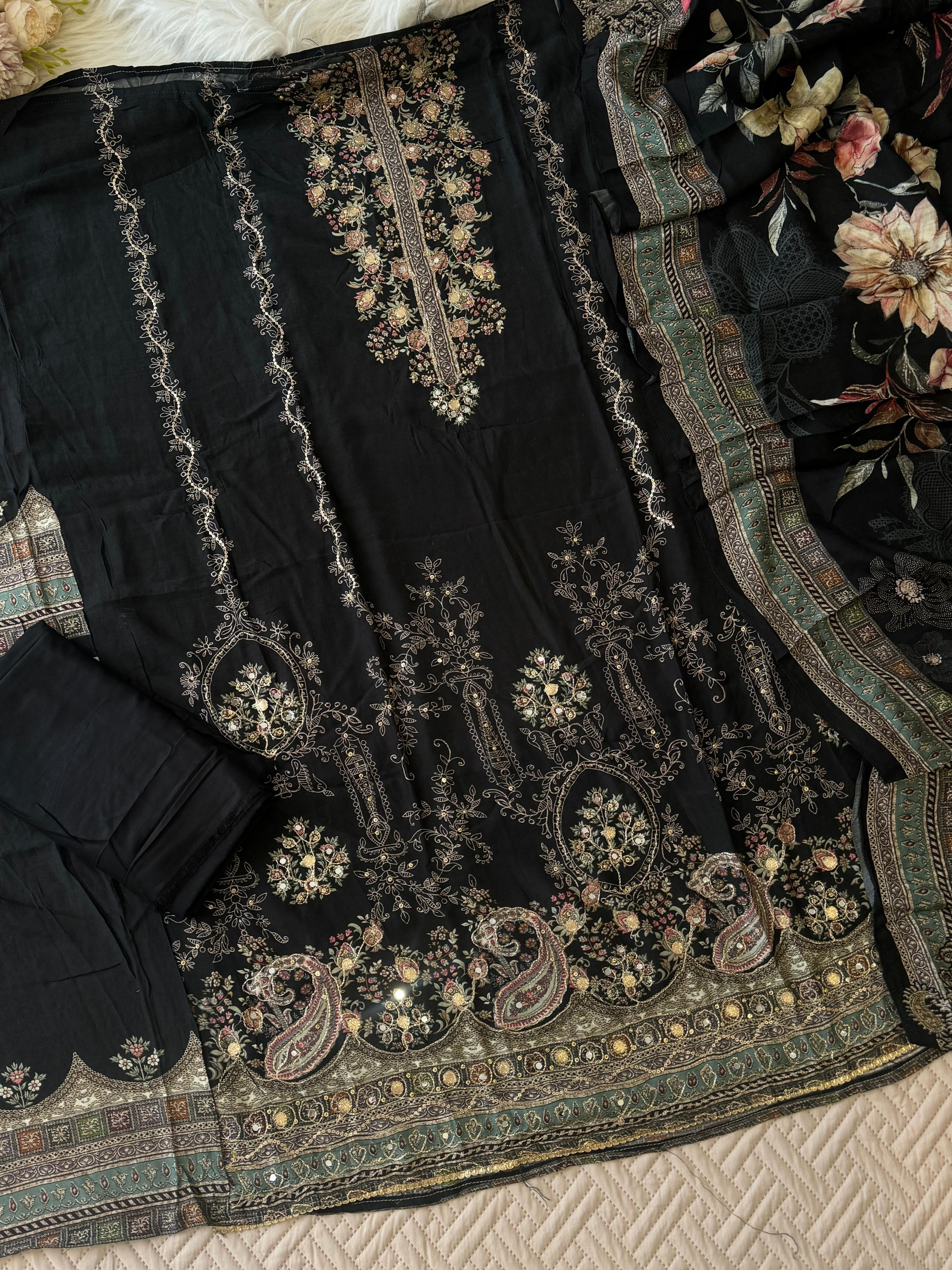 Premium viscous muslin suit-246