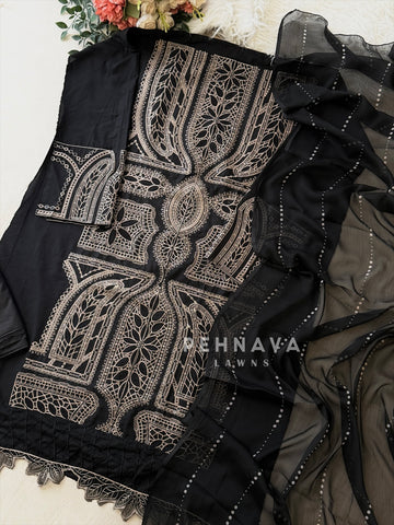 Embroidered Semi Stitched Suit 1916