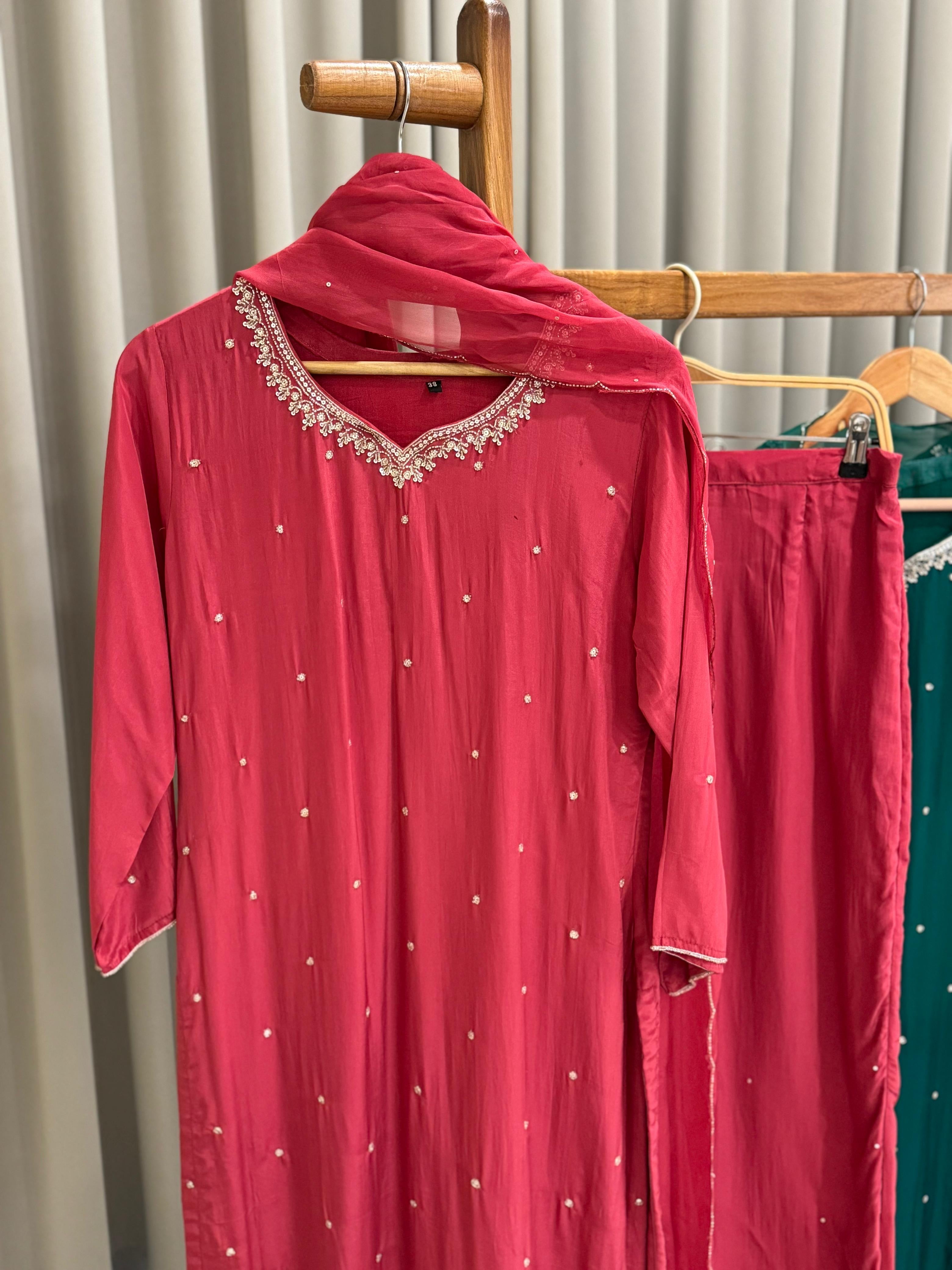 Handworked Premium Ready to wear suit with Neck detailings