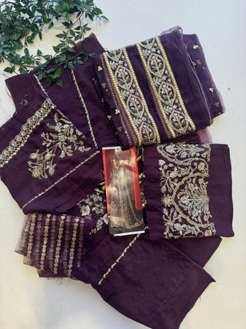 Afrozeh Premium Luxe Unstitched Suit-5 - Pehnava Lawns