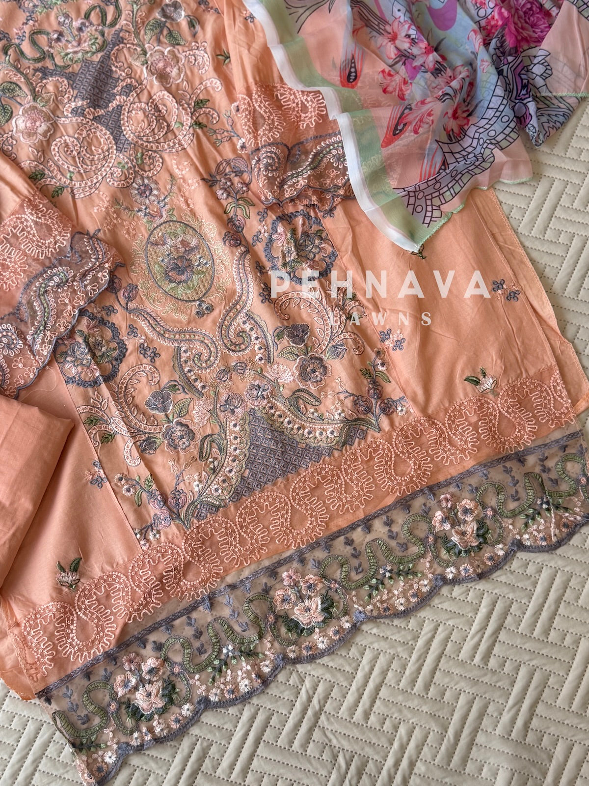 Embroidered Semi Stitched Suit-4215