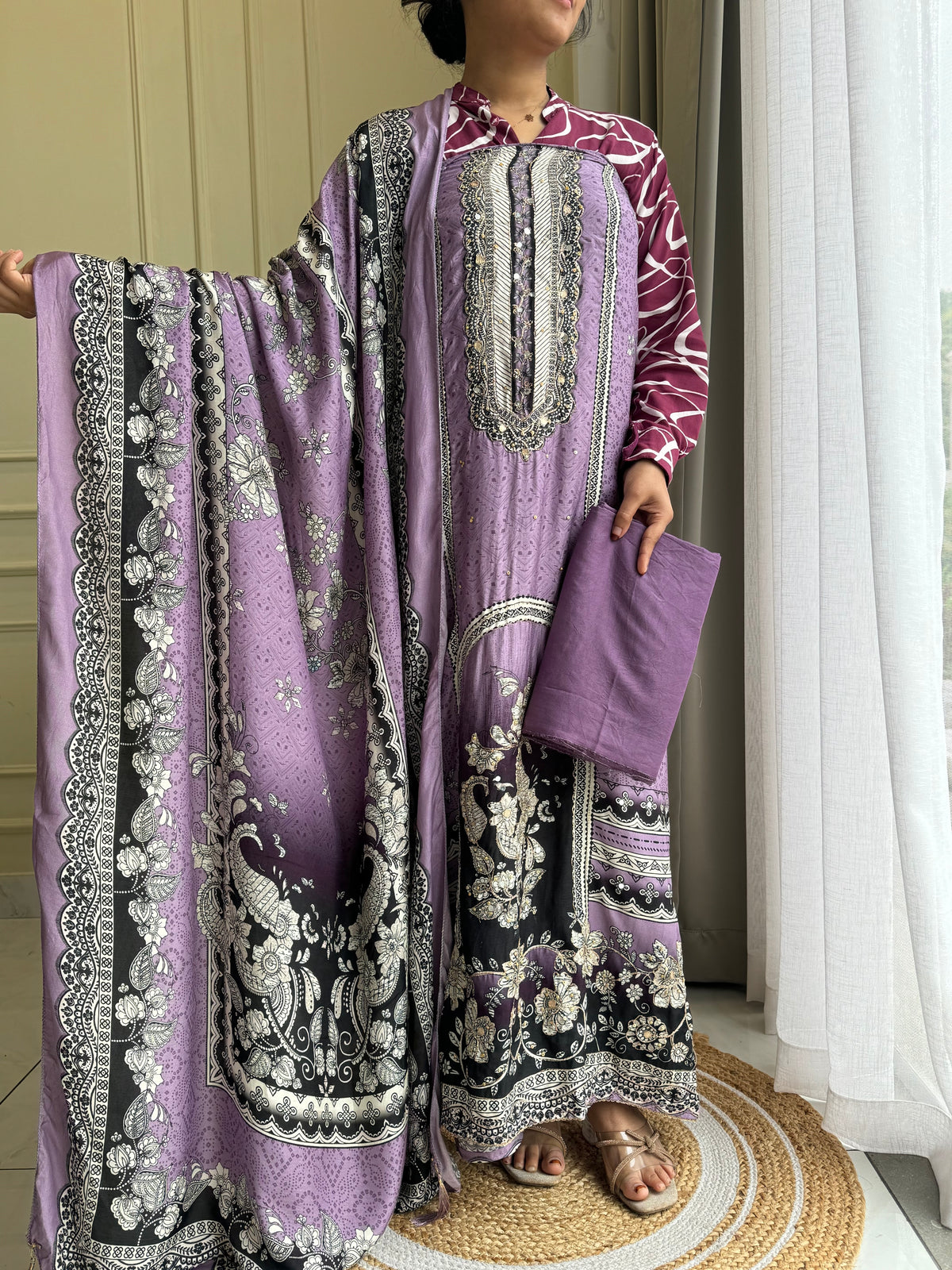 Premium viscous muslin suit-151