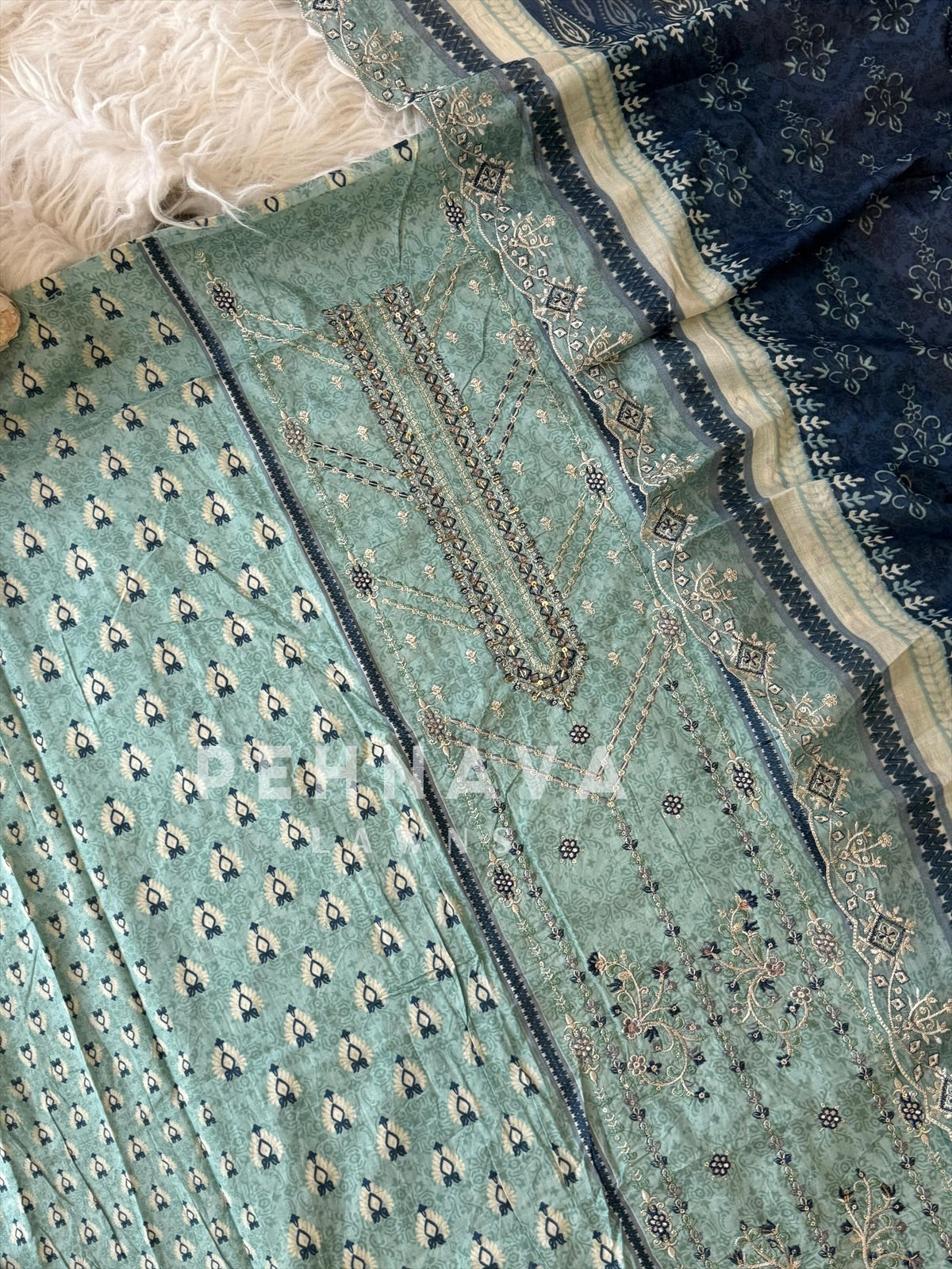 Casual Embroidered Suit-2705 - Pehnava Lawns