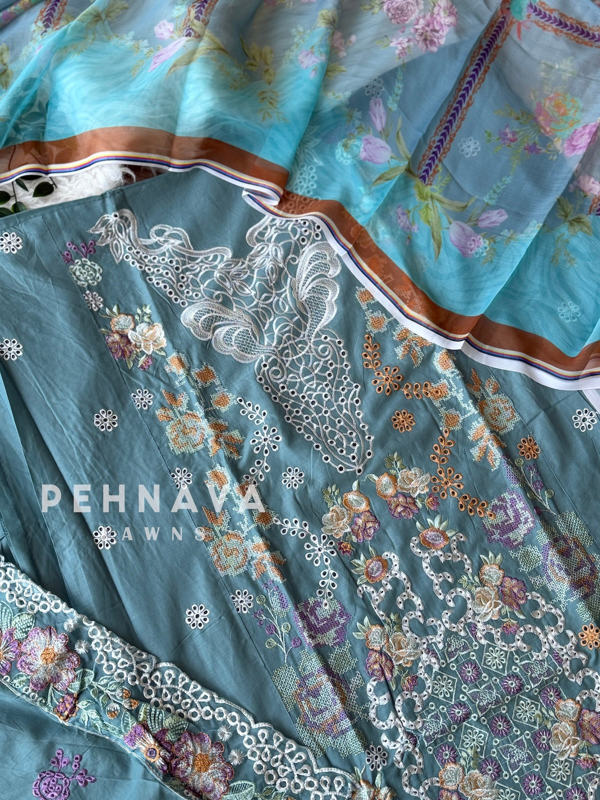 Embroidered Semi Stitched Suit-4213