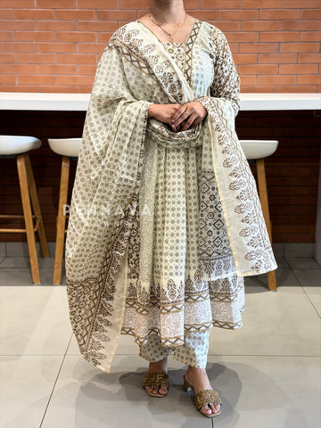 Block Print Flared Suit Set 11081-84