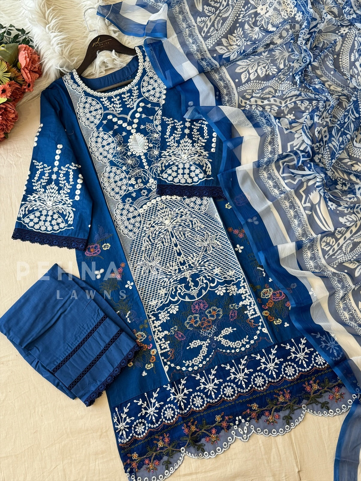 Floral Embroidered Suit Set-1662