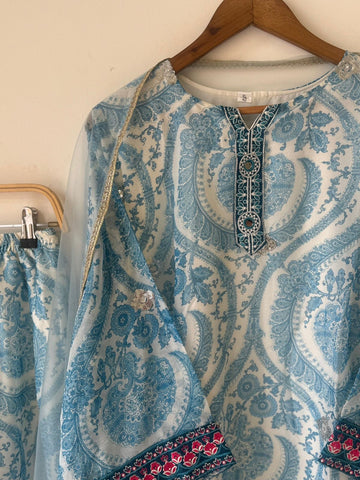 Blue&White Farshi Salwar Set