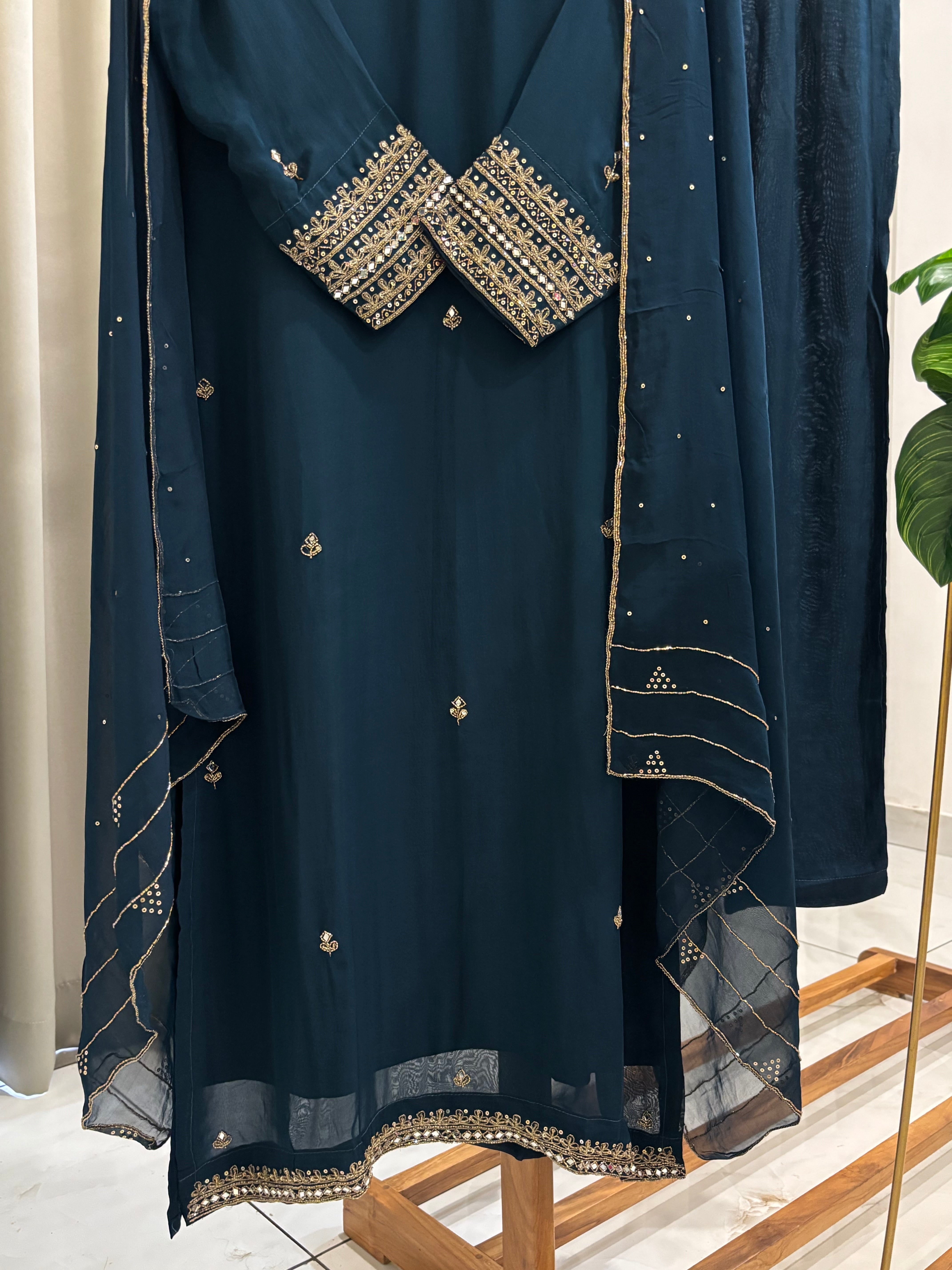 Premium Handworked Soft Organza Suit