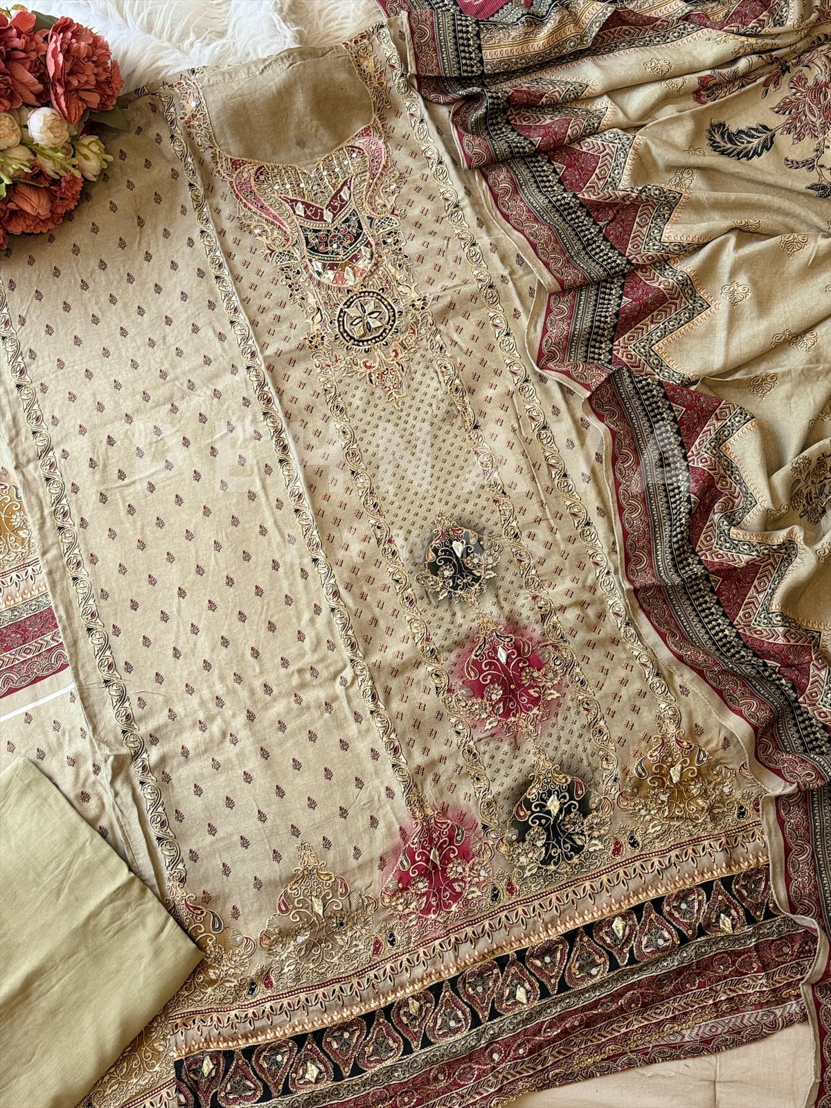 Muslin Unstitched Suit-KT-324-B