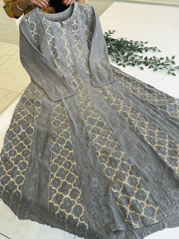 Authentic chikankari Anarkali-Kurta