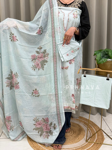 Embroidered Semi Stitched Suit-3908