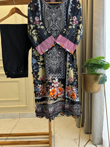 Contrast Printed Modern Pakistani Suit-2