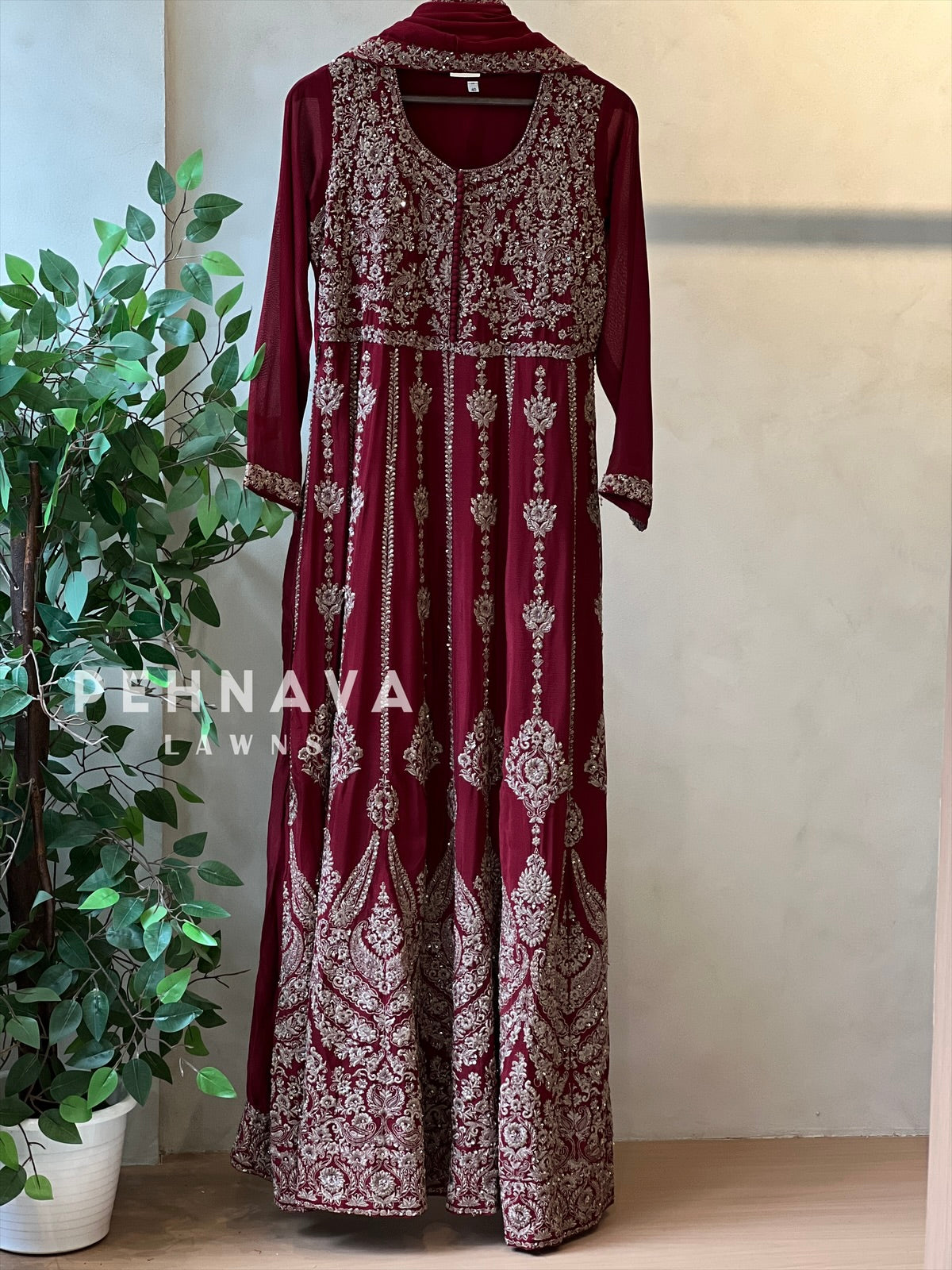 Handworked two piece anarkali set